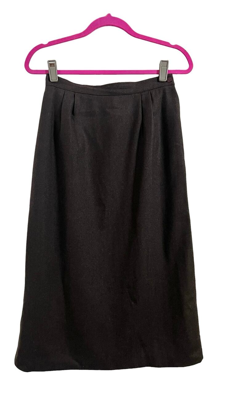 Vintage Preppy Academia Modest Ilya Classic Brown Wool Blend Skirt Sz 10
